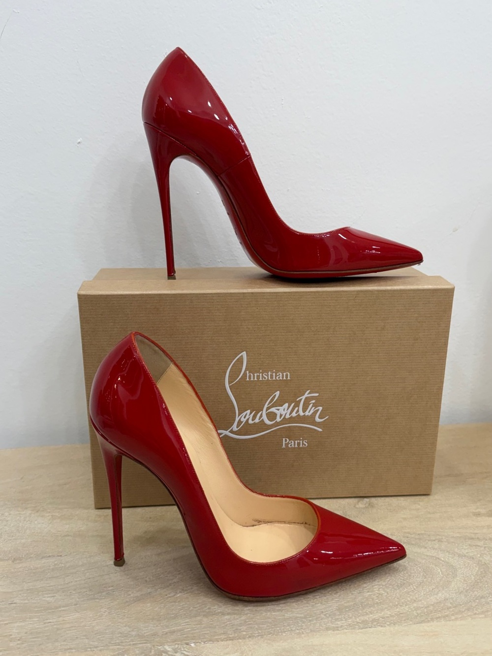 Christian Louboutin So Kate Red Patent Leather Pumps Heels 120mm w Box 38 1/2 - Picture 4 of 15